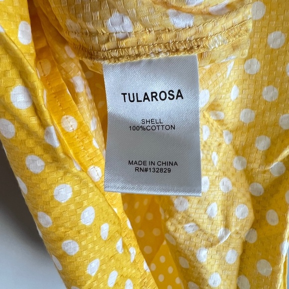 NWT Tularosa The Social Yellow Polka Dot Bell Sleeve Mini Dress M - Picture 7 of 7